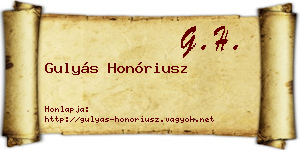 Gulyás Honóriusz névjegykártya